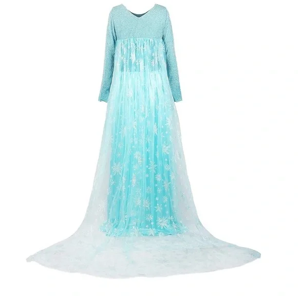 Adult Elsa Frozen Dress Costume - Picture 3 of 11
